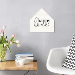 Wall Quotes & Signs-Kirkland's Home Happy Home House Shaped Canvas Art Print White