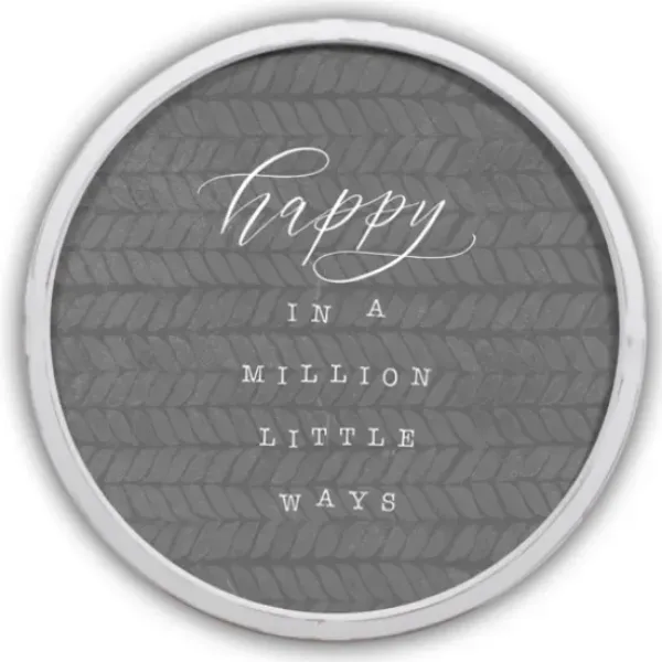 Wall Quotes & Signs-Kirkland's Home Happy In A Million Ways Round Framed Plaque White