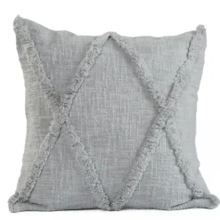 Pillows-Kirkland's Home Harbor Tufted Diamond Pillow, 18 In. Gray