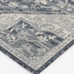 Outdoor Rugs-Kirkland's Home Harris Botanical Outdoor Rug, 7X9 Black