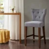 Bar Stools & Counter Height Stools-Kirkland's Home Harrison Tufted Counter Stool Gray