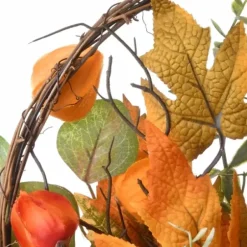 Arrangements & Greenery-Kirkland's Home Harvest Arrangement In Woven Wall Basket Green/Orange/Brown