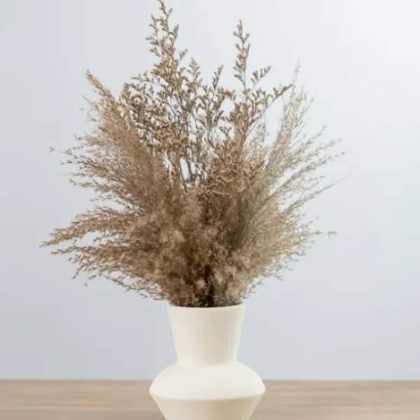 Arrangements & Greenery-Kirkland's Home Harvest Reed Grass Arrangement In White Vase Brown/White