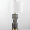 Table Lamps-Kirkland's Home Hayley Smoke Hourglass Table Lamp White