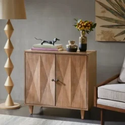 Cabinets & Sideboards-Kirkland's Home Hazelnut Prism Cabinet Brown