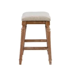 Bar Stools & Counter Height Stools-Kirkland's Home Hazelnut Upholstered Curved Seat Counter Stool Gray