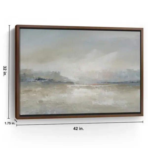 Framed Art-Kirkland's Home Hazy Horizon Framed Canvas Art Print Tan/Gray
