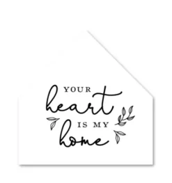 Wall Quotes & Signs-Kirkland's Home Heart Is Home House Shaped Canvas Art Print White/Black