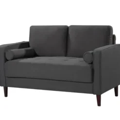 Sofas & Loveseats-Kirkland's Home Heather Chelsea Modern Loveseat Gray