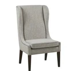 Dining Chairs-Kirkland's Home Heather High Wingback Dining Chair Gray