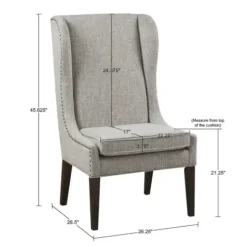 Dining Chairs-Kirkland's Home Heather High Wingback Dining Chair Gray