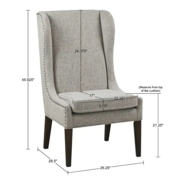 Dining Chairs-Kirkland's Home Heather High Wingback Dining Chair Gray