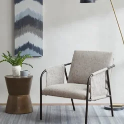 Accent Chairs-Kirkland's Home Heathered Exposed Frame Accent Chair Gray
