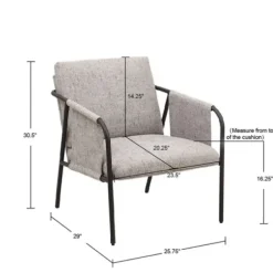 Accent Chairs-Kirkland's Home Heathered Exposed Frame Accent Chair Gray