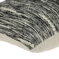 Pillows-Kirkland's Home Heathered Knots Throw Pillow Black/White