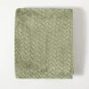 Blankets & Throws-Kirkland's Home Heavenly Herringbone Plush Throw Green