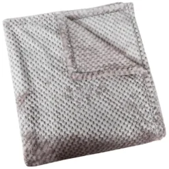 Blankets & Throws-Kirkland's Home Heavenly Plush Bubble Throw Gray