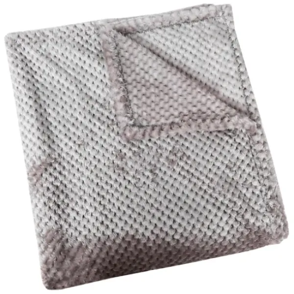 Blankets & Throws-Kirkland's Home Heavenly Plush Bubble Throw Gray
