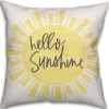 Pillows-Kirkland's Home Hello Sunshine Pillow Black/Yellow/Ivory