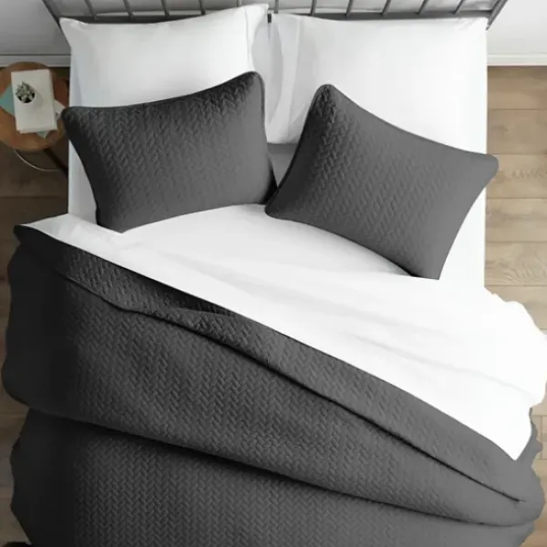 Bedspreads & Coverlets-Kirkland's Home Herring 3-Pc. Queen Quilted Coverlet Set Gray