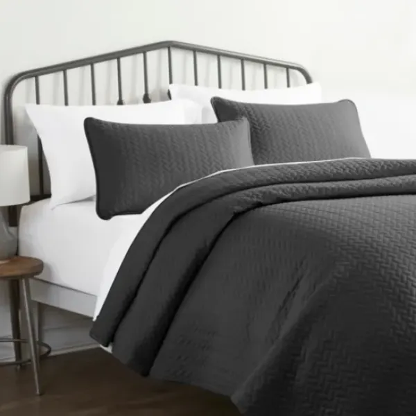 Bedspreads & Coverlets-Kirkland's Home Herring Quilted 3-Pc. King Coverlet Set Gray