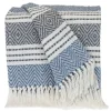 Blankets & Throws-Kirkland's Home Herringbone Multi Striped Throw Blue
