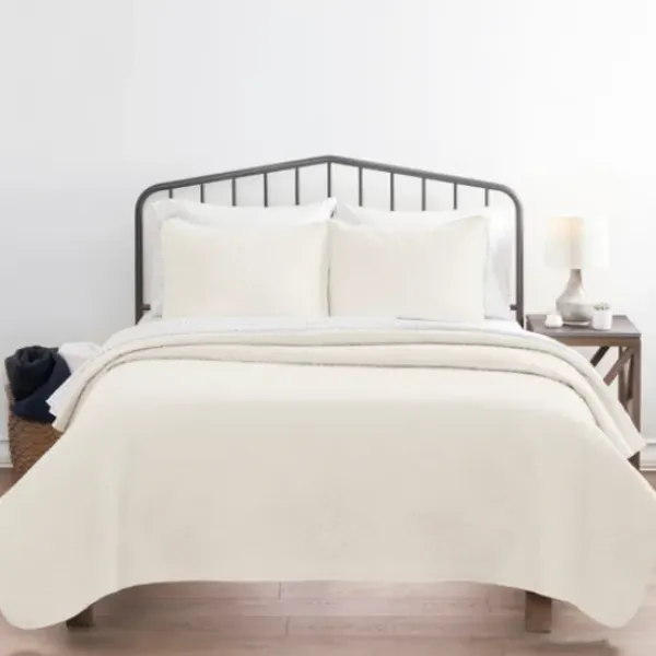 Bedspreads & Coverlets-Kirkland's Home Herringbone Quilted 3-Pc. Queen Coverlet Set Ivory