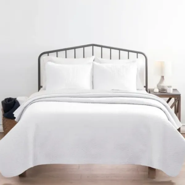 Bedspreads & Coverlets-Kirkland's Home Herringbone Quilted 2-Pc. Twin Coverlet Set White