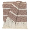 Blankets & Throws-Kirkland's Home Herringbone Striped Throw Brown