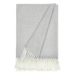 Blankets & Throws-Kirkland's Home Herringbone Throw With Fringe Gray