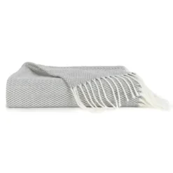 Blankets & Throws-Kirkland's Home Herringbone Throw With Fringe Gray