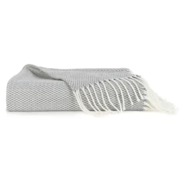 Blankets & Throws-Kirkland's Home Herringbone Throw With Fringe Gray