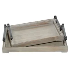 Decorative Trays-Kirkland's Home Hexagon Large Print 2-Pc. Tray Set Gold