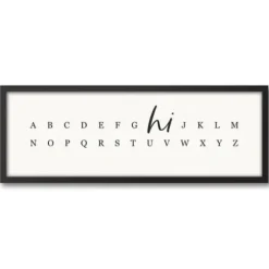 Wall Quotes & Signs-Kirkland's Home Hi Alphabet Framed Canvas Wall Plaque Black/White