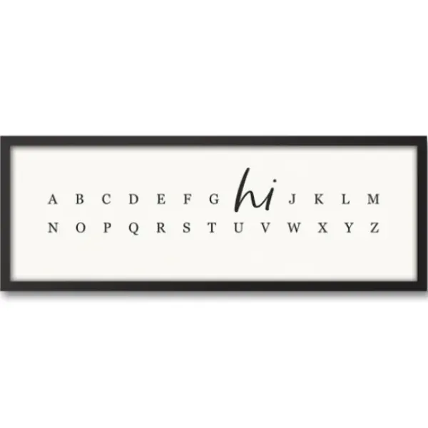 Wall Quotes & Signs-Kirkland's Home Hi Alphabet Framed Canvas Wall Plaque Black/White