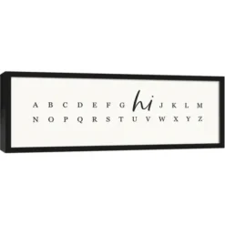 Wall Quotes & Signs-Kirkland's Home Hi Alphabet Framed Canvas Wall Plaque Black/White