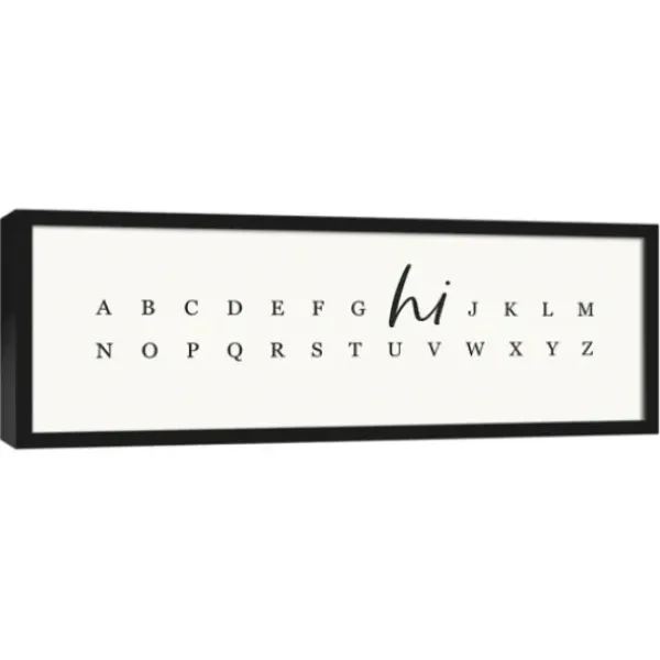 Wall Quotes & Signs-Kirkland's Home Hi Alphabet Framed Canvas Wall Plaque Black/White