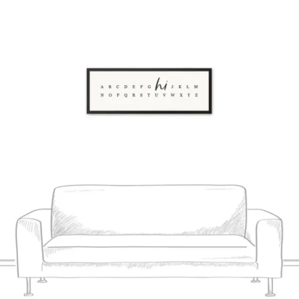 Wall Quotes & Signs-Kirkland's Home Hi Alphabet Framed Canvas Wall Plaque Black/White