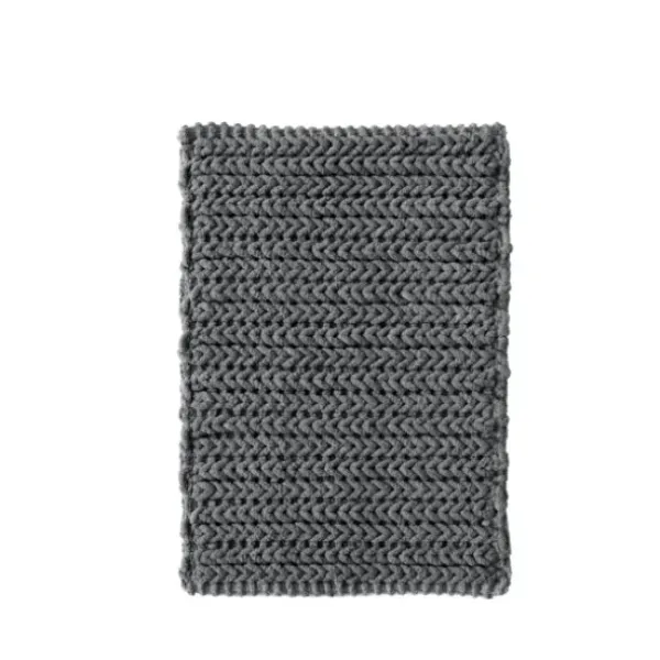 Bathroom Rugs-Kirkland's Home High Pile Marshmallow Bath Mat, 40 In. Gray