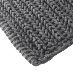 Bathroom Rugs-Kirkland's Home High Pile Marshmallow Bath Mat, 40 In. Gray