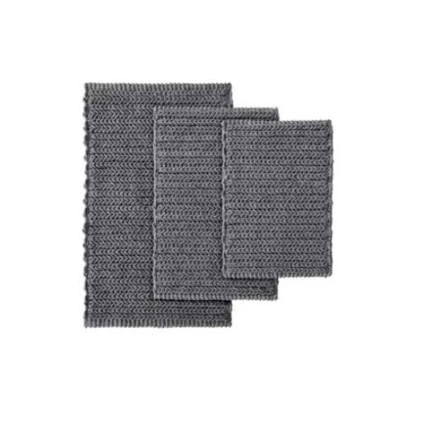 Bathroom Rugs-Kirkland's Home High Pile Marshmallow Bath Mat, 40 In. Gray