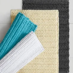 Bathroom Rugs-Kirkland's Home High Pile Marshmallow Bath Mat, 40 In. Gray