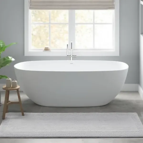 Bathroom Rugs-Kirkland's Home High Pile Marshmallow Bath Mat, 30 In. Gray
