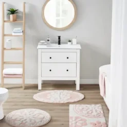 Bathroom Rugs-Kirkland's Home High Pile Marshmallow Bath Mat, 70 In. Gray