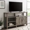Tv Stands & Media Consoles-Kirkland's Home Highboy Barn Door Tv Stand Gray