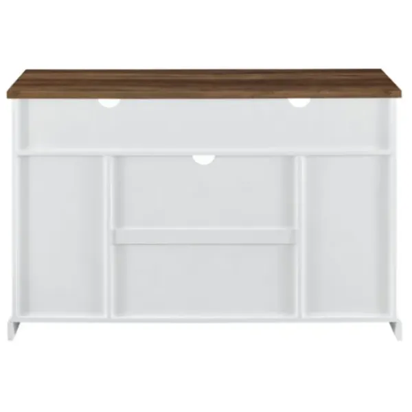 Tv Stands & Media Consoles-Kirkland's Home Highboy Sliding Barn Door Media Cabinet White