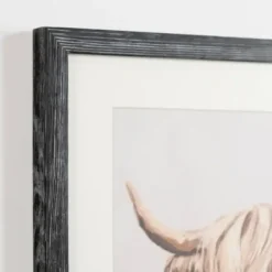 Framed Art-Kirkland's Home Highland Cow Distressed Framed Art Print Brown/Ivory