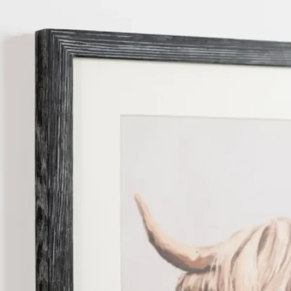 Framed Art-Kirkland's Home Highland Cow Distressed Framed Art Print Brown/Ivory