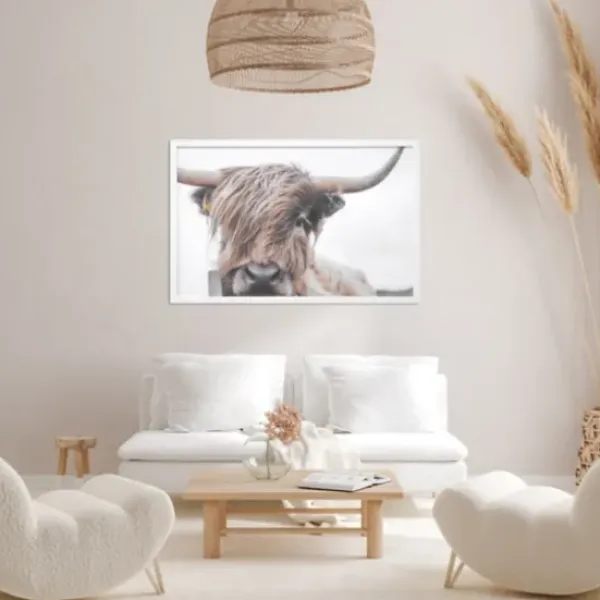 Framed Art-Kirkland's Home Highland Cow Framed Art Print Brown/White