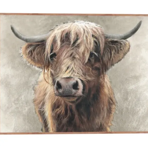Framed Art-Kirkland's Home Highland Portrait Framed Canvas Art Print Brown